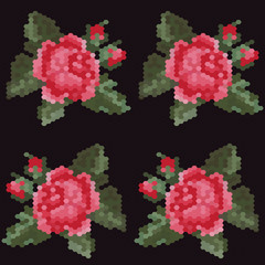 Vector mosaic with red roses