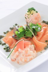 smoked salmon plated starter appetizer
