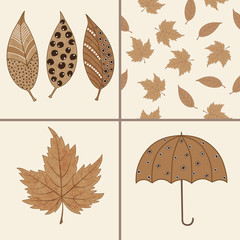 Set of autumn elements