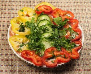 peppers and cucumbers