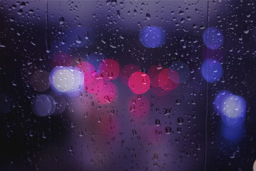 Rainy day Rain drops on window glass