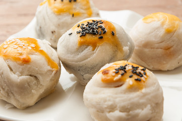 Chinese Pastry or Moon cake, dessert for Chinese new year.