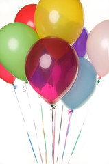 Colorful Balloons on a White Background