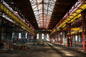 Fototapeta premium Large industrial hall of a repair station