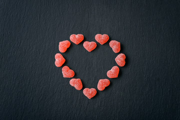 Candy in shape of hearts