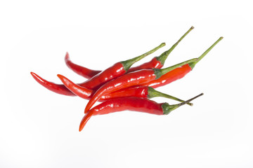 Chilies isolated on white background