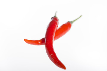 Chilies isolated on white background