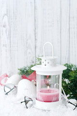 Christmas decorations with candle
