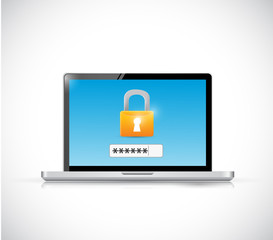 laptop login security concept illustration design