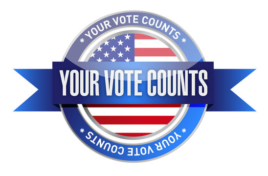 your vote counts seal stamp illustration