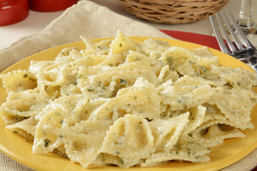 Pasta with pesto sauce