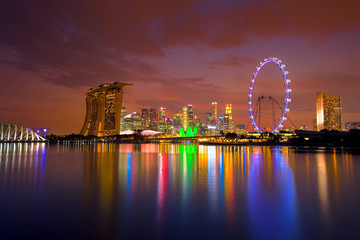 Obraz premium Singapore Skyline at sunset