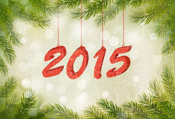 Happy new year 2015! New year design template Vector illustratio