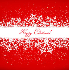 Christmas postcard with snowflakes. Vector.