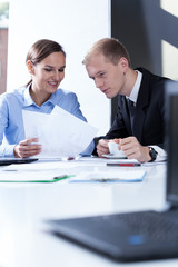 Fototapeta premium Businesswoman and businessman