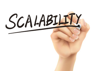 scalability word written by 3d hand