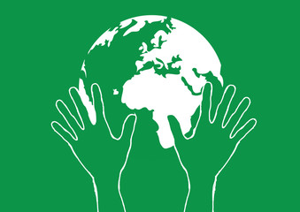 Hand Holding World and globe hands idea