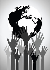 Hand Holding World and globe hands idea