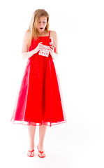 model isolated on white in love