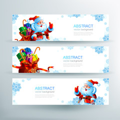 Banner with a bag of Christmas gifts