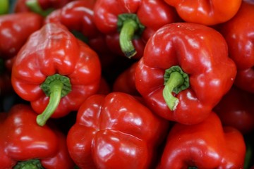 group of red sweet pepper