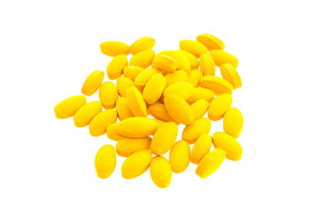 Pills tables isolated on white background