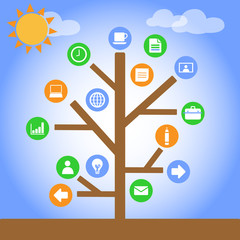 Flat Business and Office Icons Set