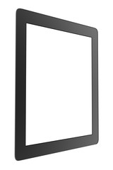 tablet with blank screen isolated on white background.