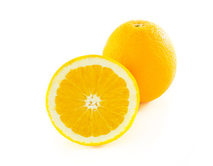 slice orange isolated on white