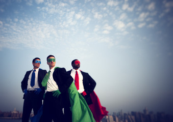 Superhero Businessmen New York City Concept