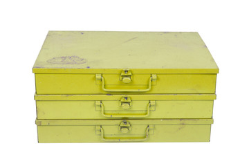 Old metal box isolated