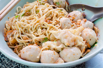 close up the special dry Wonton Noodles