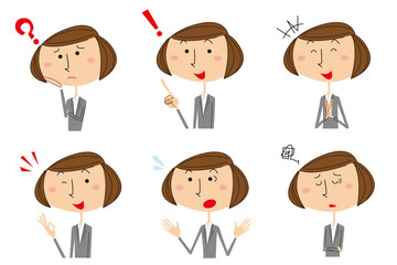 ビジネスウーマン　表情