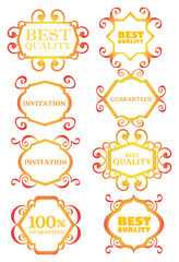 Calligraphic design border for signs and labels