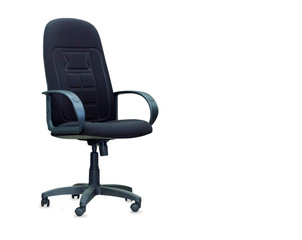 The black office chair. Isolated
