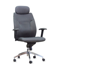 The gray office chair. Isolated