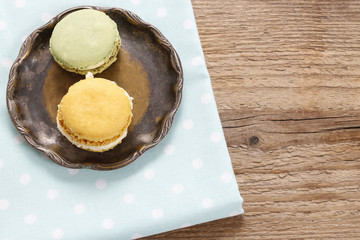 Colorful french macaroons