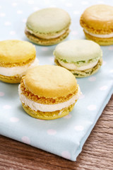 Colorful french macaroons