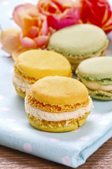 Colorful french macaroons