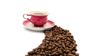 cup of coffee with grains