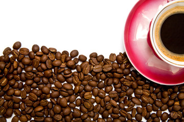 cup of coffee with grains
