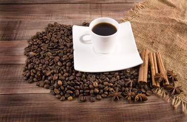 cup of coffee and grain