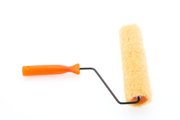 Paint roller brush isolated on white background