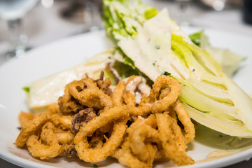 Fried Calamari with Green Salad