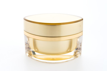 Cosmetic cream bottle isolated on white background