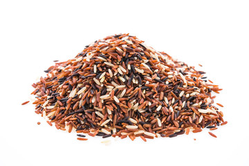 Rice brown isolated on white background