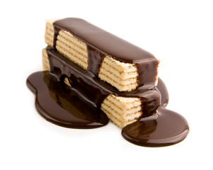 waffles in a chocolate