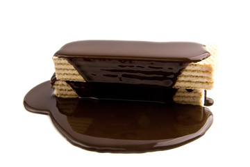 waffles in a chocolate