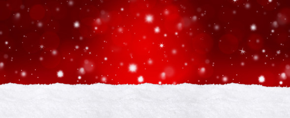 Roter Bokeh Hintergrund mit Schnee / Weihnachtlich