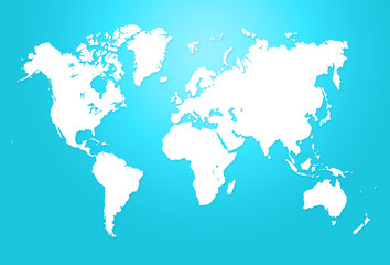 Fototapeta na wymiar Minimalistic turquoise world map illustration
